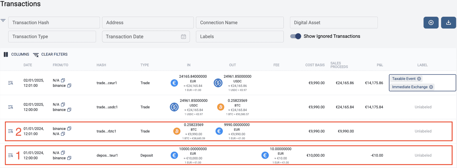 Immediate Exchange Interface - Example 1